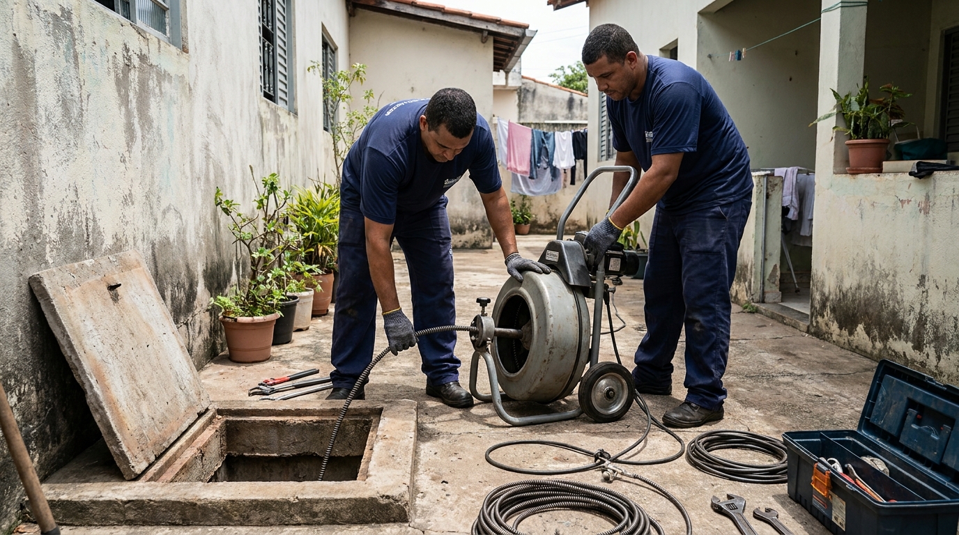 Desentupimento de Coluna Sanitária em Maringá‑PR